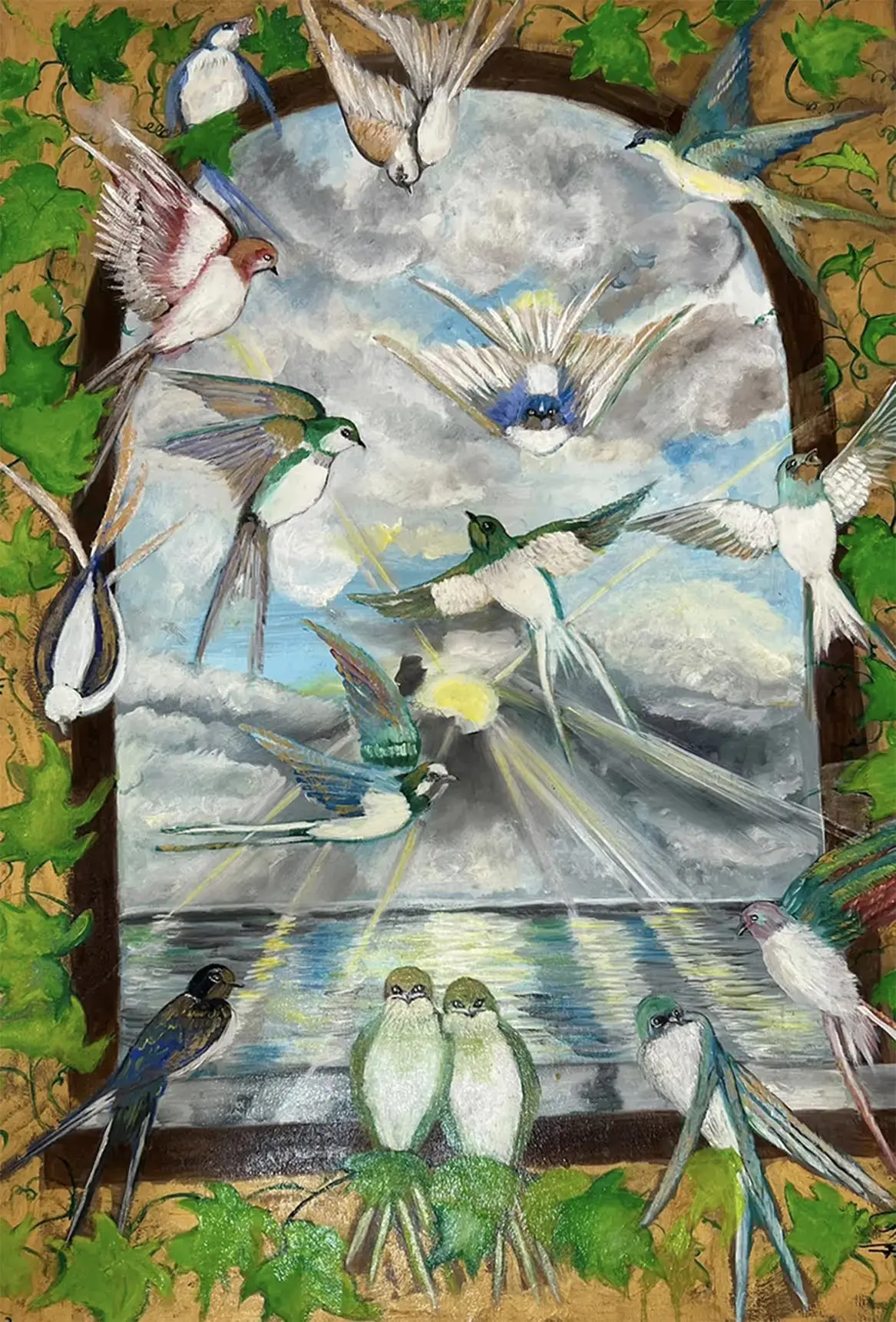 Birds of paradise — Oil on canvas