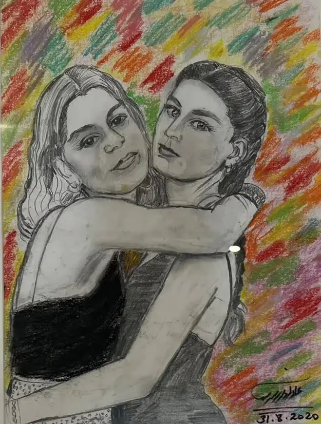 Hugs during covid — Oil on canvas
