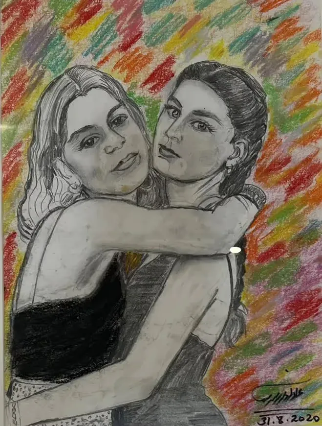 Hugs during covid — Oil on canvas