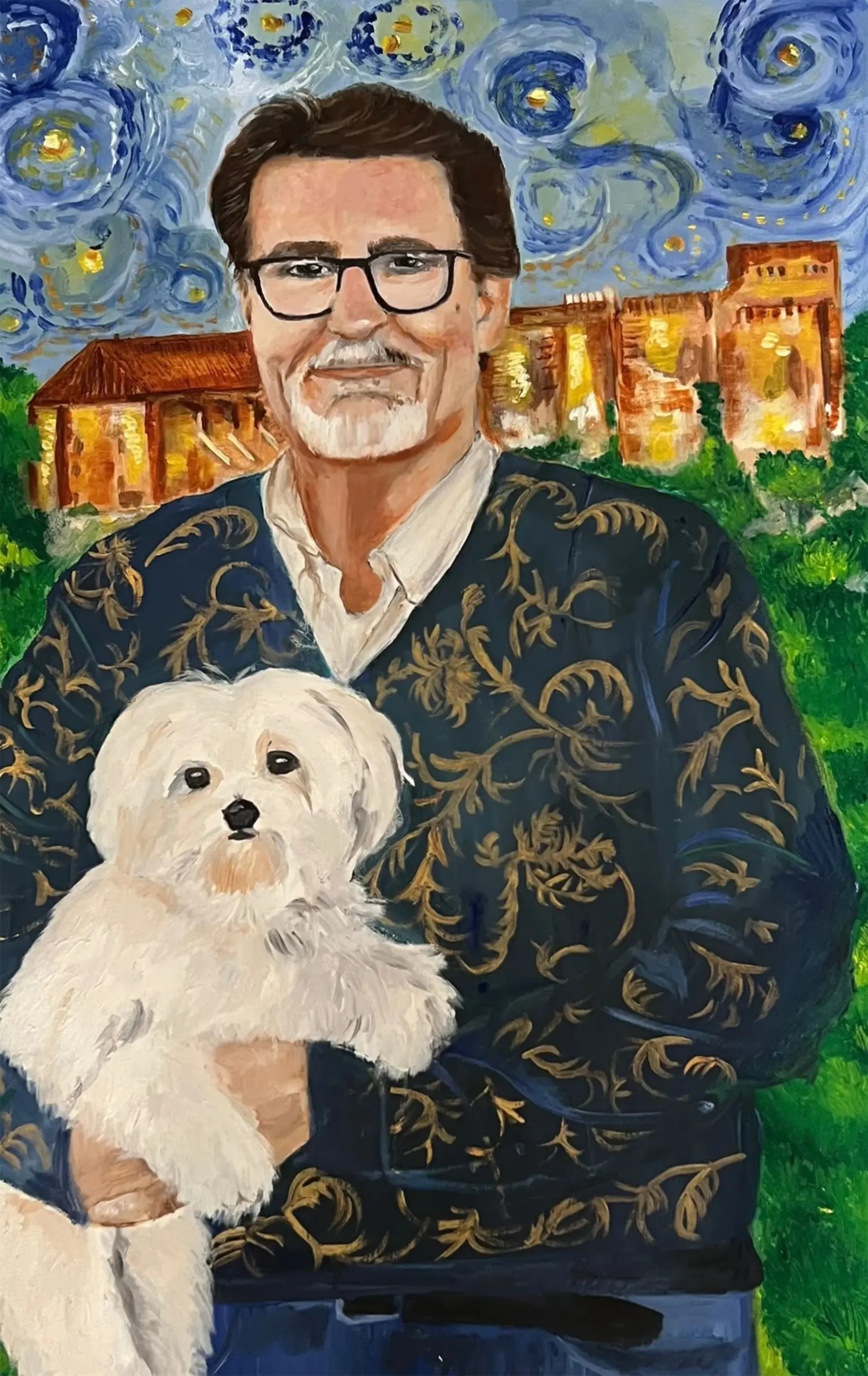 Man and dog — Oil on canvas