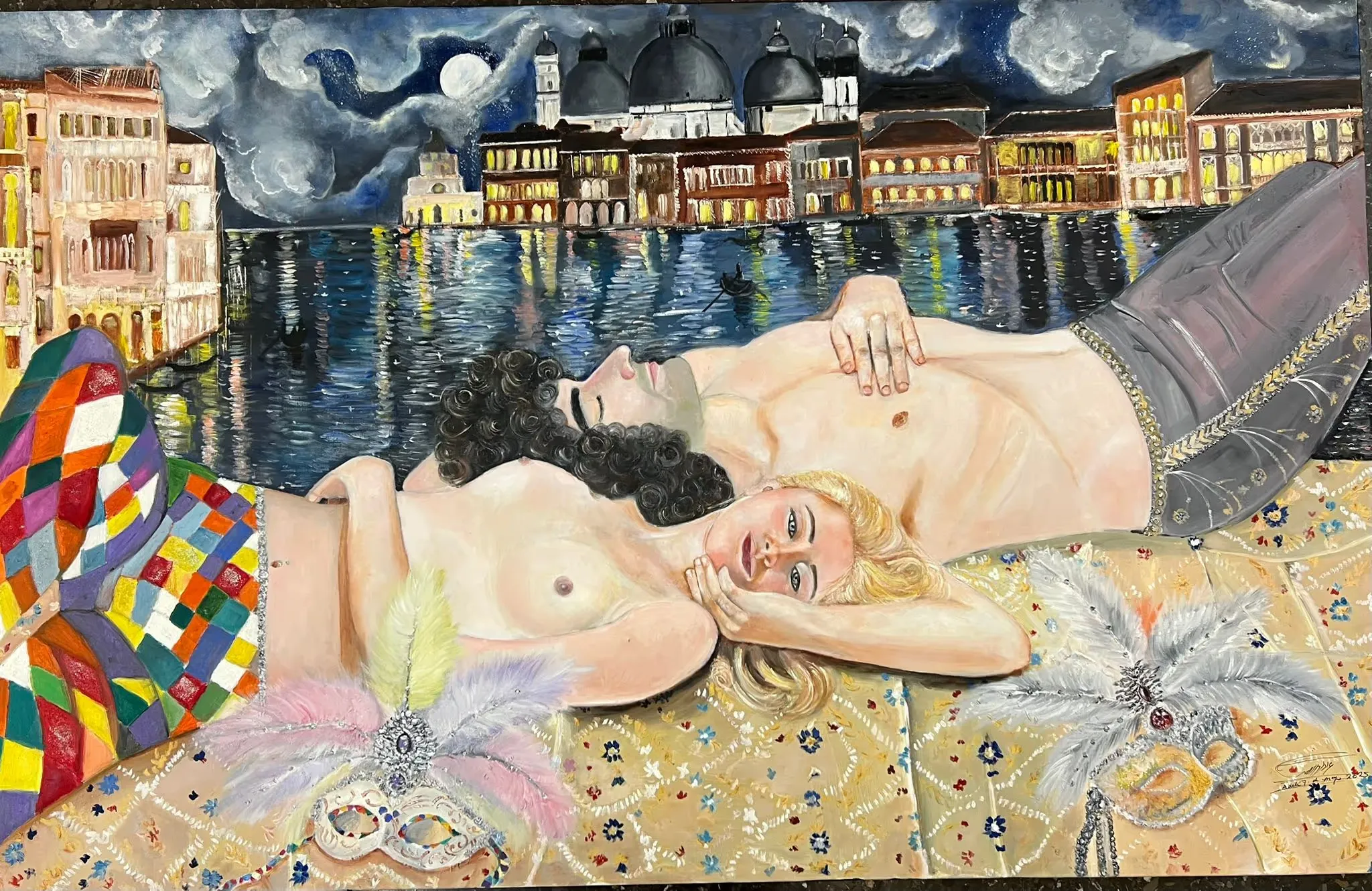 Masks in Venice — Oil on Canvas