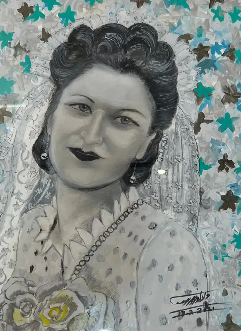 Portrait of woman — Watercolor with Gouache