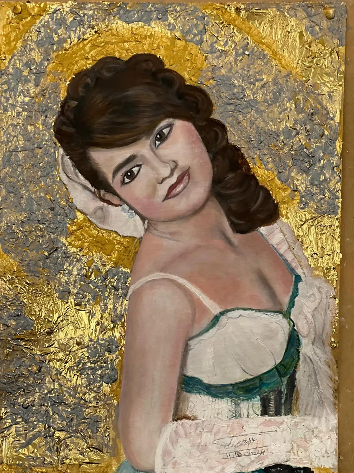 Summer — Watercolor with gold leaf and silver