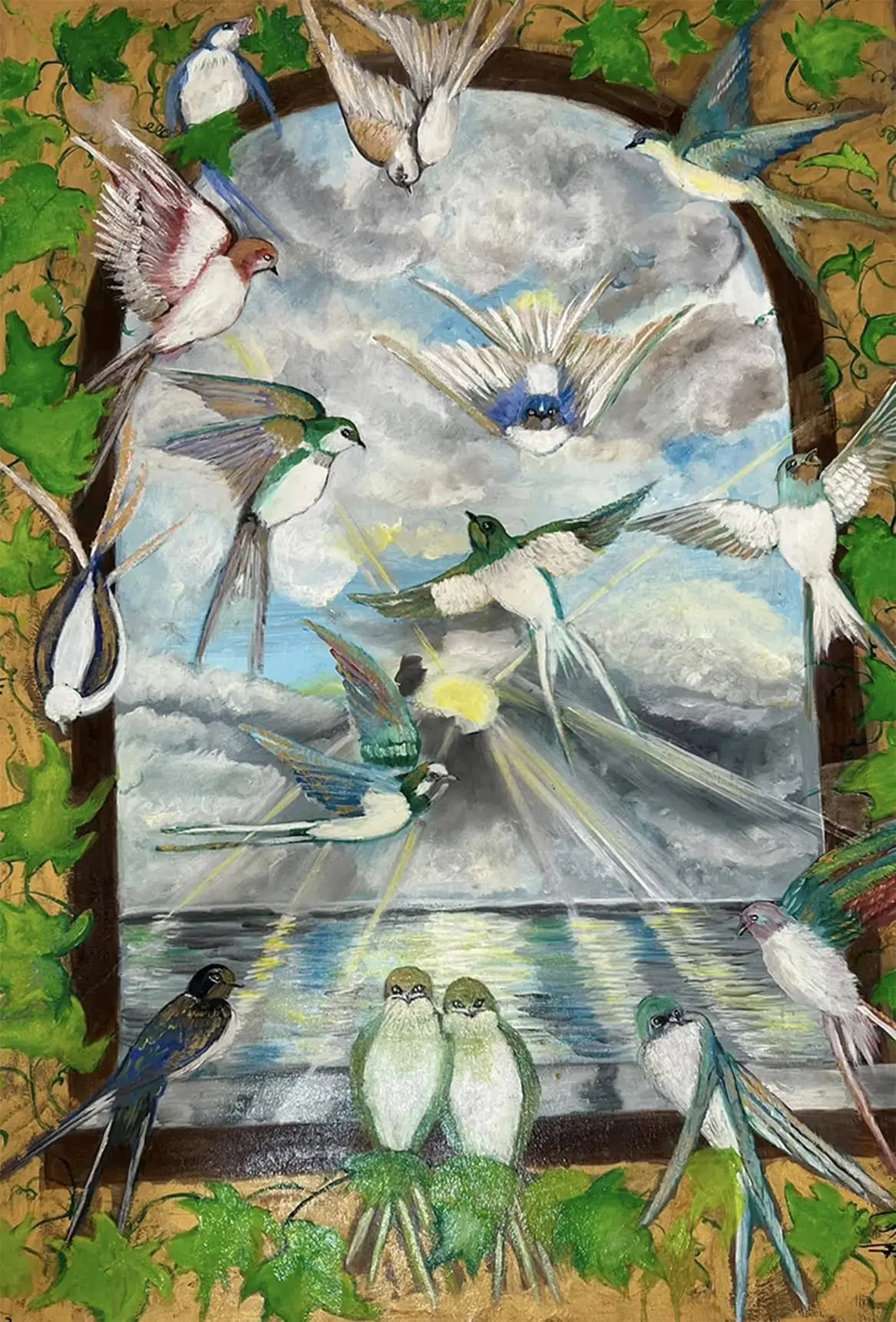 Birds of paradise, Oil on canvas